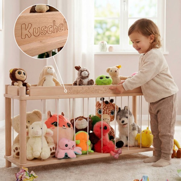 Personalisierter Kuscheltier Zoo mit Namensgravur als besonderes Geschenk für Kinder