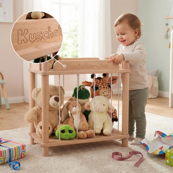 Personalisierter Kuscheltier Zoo mit Namensgravur als besonderes Geschenk für Kinder