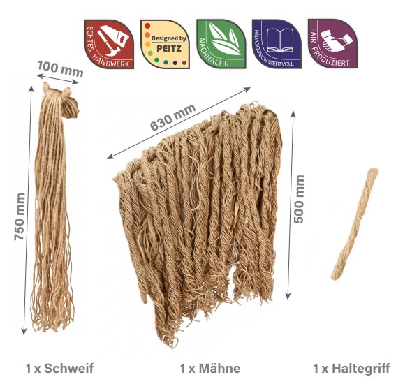 Mähne für Holzpferd Abmessungen