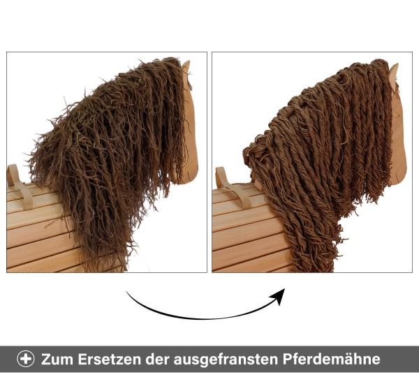 Holzpferd Mähne - Zum Ersetzen der ausgefransten Mähne Holzpferd Mähne - Zum Ersetzen der ausgefransten Mähne