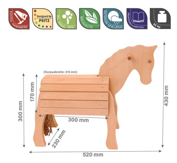 Mini Holzpferd Abmessungen