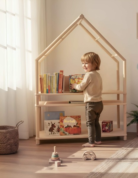 Bücherregal Montessori - Spielendes Kind