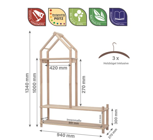Montessori Garderobe Abmessungen