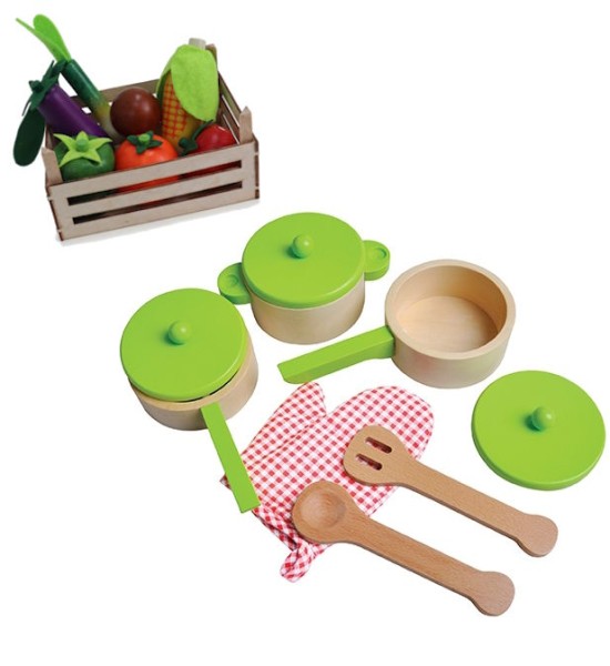 Kochtopf Set 18-teilig mit Obst und Gemüse