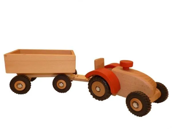 Spielzeug-Anhänger für Traktor | Holz-Kinder-Trecker | Kinder-Holz-Fahrzeug
