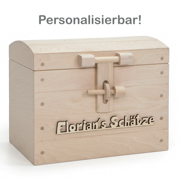 Schatzkiste oder Piratenkiste zur Aufbewahrung mit Personalisierung