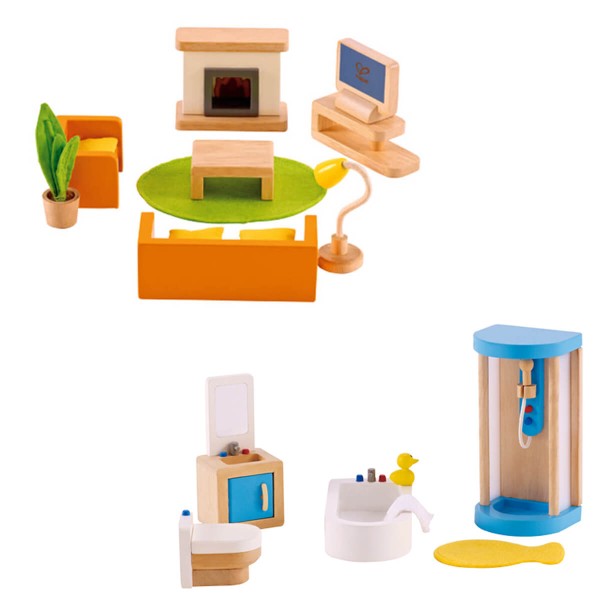 Puppenmöbel Wohnen Set - 3-teilig