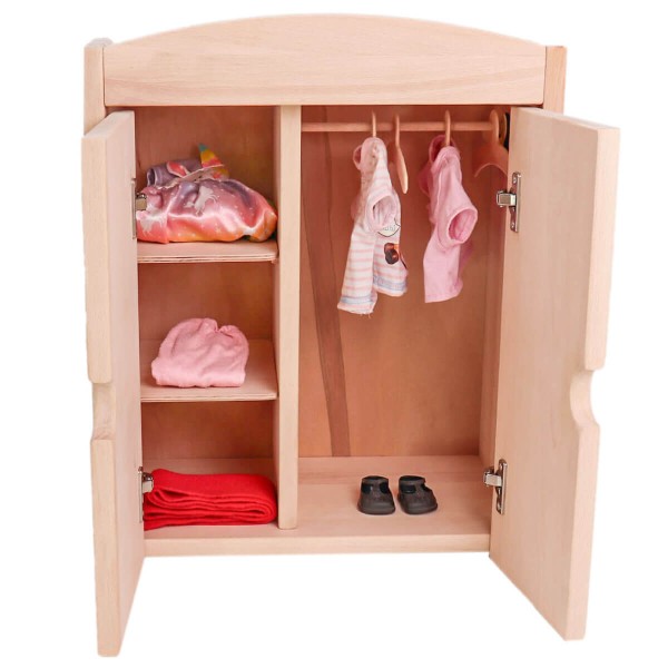 Puppen Kleiderschrank mit Klamotten