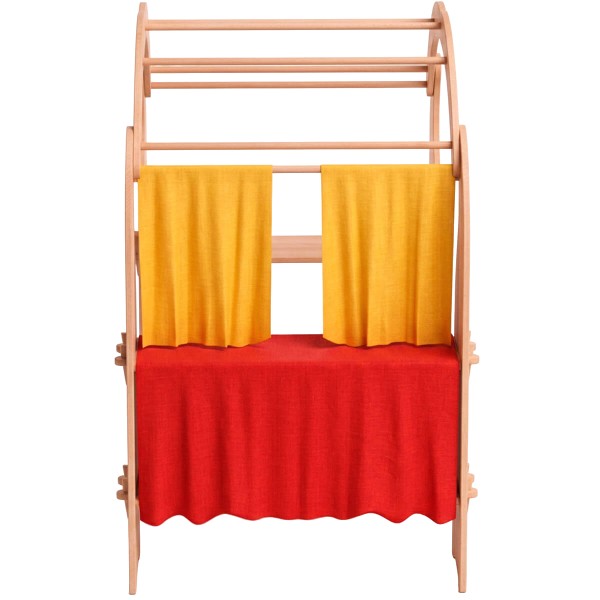 Kasperle Theater Tuch Set rot gelb - Vorne