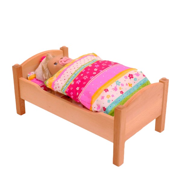 Puppenbett mit Bettwäsche