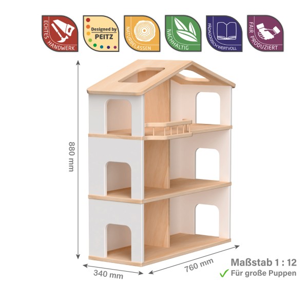 Puppenhaus weiß 3 stöckig Abmessungen Puppenhaus weiß 3 stöckig Abmessungen