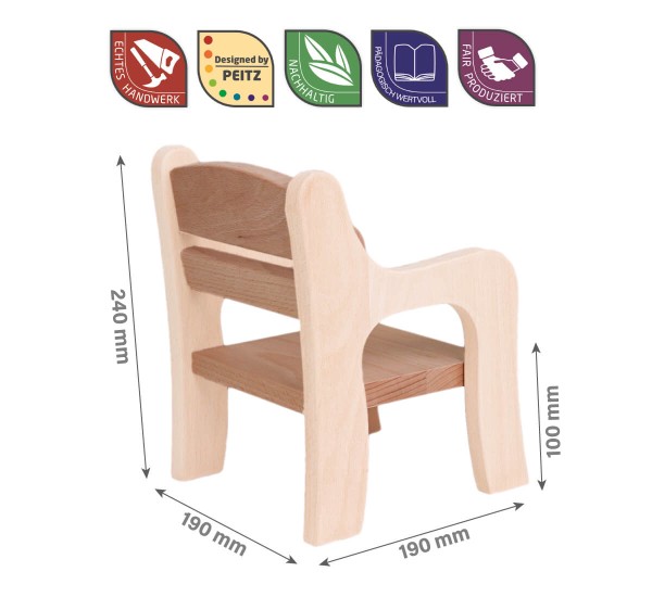 Puppenstuhl weiß Abmessungen