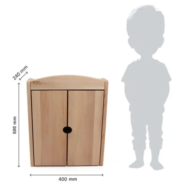 Puppenschrank | Puppenkleiderschrank | Massiv-Holz | Puppen-Zubehör 5010