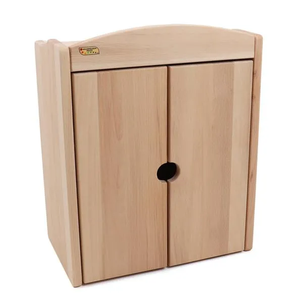 hochwertiger Puppenschrank Puppenkleiderschrank Holz- Holzspielzeug-Puppenmöbel-Kleiderschrank für Puppen-massive Ausführung