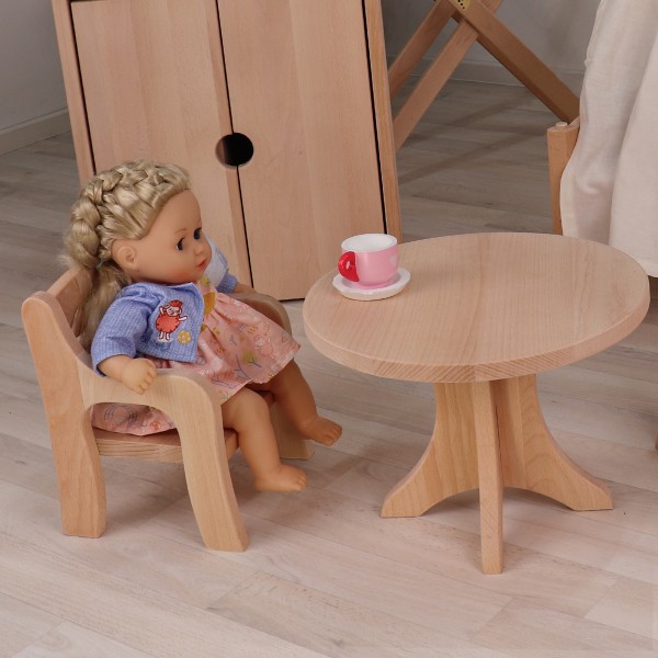 Tisch aus Holz für Puppen Tisch aus Holz für Puppen