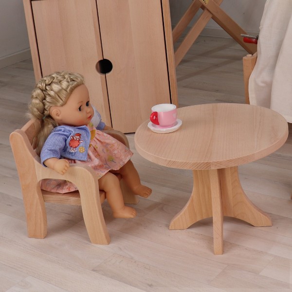 Tisch aus Holz für Puppen Tisch aus Holz für Puppen