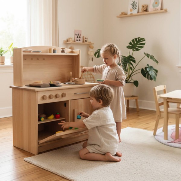 Rapunzel Kinderküche aus Massivholz in geölter Optik Rapunzel Kinderküche aus Massivholz in geölter Optik