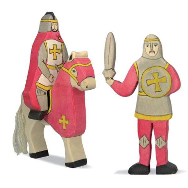 Ritter Set rot - Reitend und mit Schwert