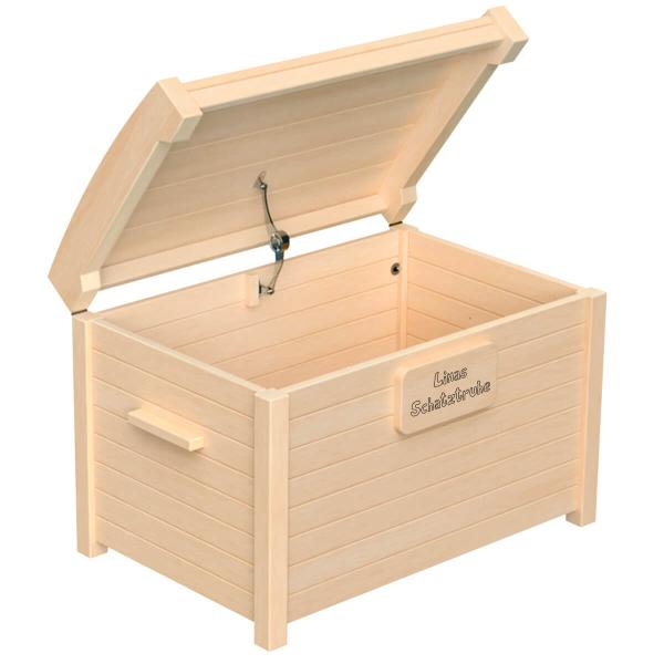 Personalisierte Spielzeugkiste mit Namen Schriftzug per Laser Gravur Personalisierte Spielzeugkiste mit Namen Schriftzug per Laser Gravur
