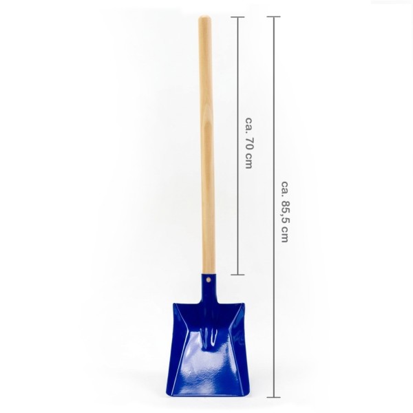 Blaue Kinder-Schaufel mit Holzstiel Robuste Metallschaufel für Kinder mit blauem Blatt Kinderschaufel für Sandkasten und Garten