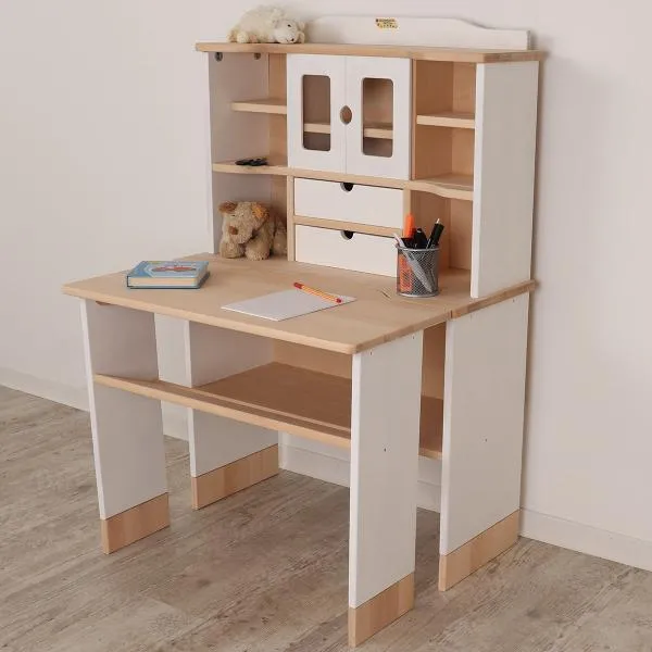 Kinder Schreibtisch aus Buche Massivholz | Kaufladen Erweiterung 3009