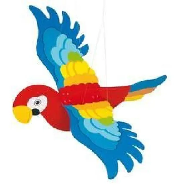 Bio-Babyspielzeug – Feinmotorik fördern – pädagogisches Spielzeug – Waldorf geeignet – Schwingfigur Papagei