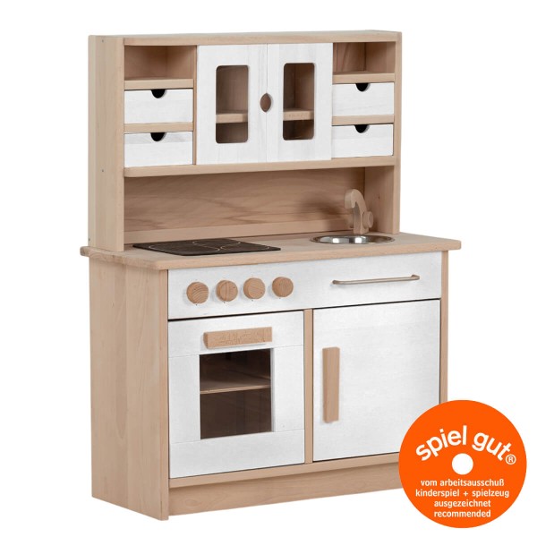 Kinderküche Hänsel weiß - In Buche Vollholz Kinderküche Hänsel weiß - In Buche Vollholz