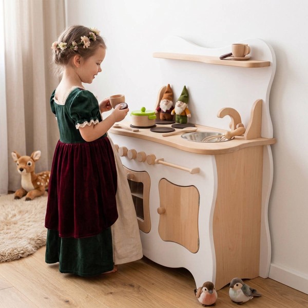 Spielküche weiß Kind spielt Rollenspiel Küche