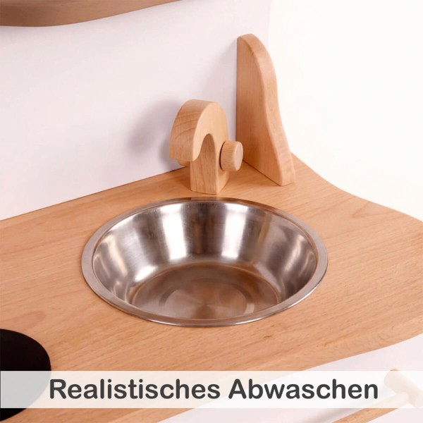 Spielküche Spüle Metallschüssel realistisches Abwaschen