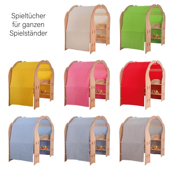 Spielhaus LUNA aus Holz – Weiß & Erle Massivholz | Waldorf Spielhaus für Kinder