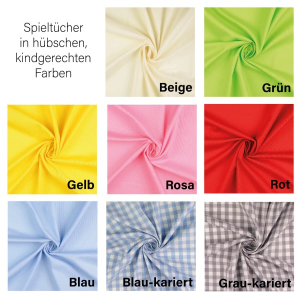 Spielständer Tuch für den halben Spielständer - Beige, Grün, Gelb, Rosa, Rot, Blau-kariert, Grau-kariert und Bunt gestreift