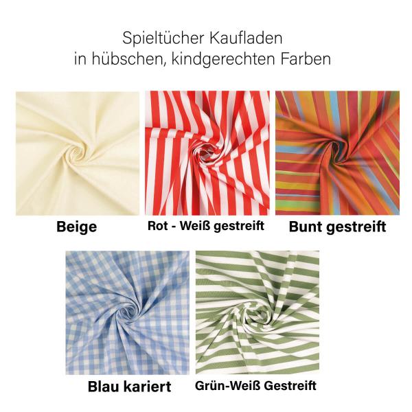 Kaufladen Spieltuch in verschiedenen Farben erhältlich - Zusammengelegt Kaufladen Spieltuch in verschiedenen Farben erhältlich - Zusammengelegt