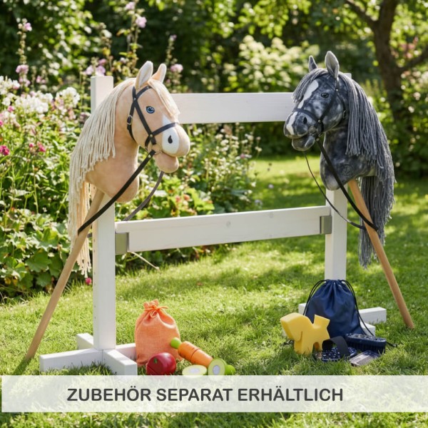 Steckenpferd Zaun mit passendem Hobby Horse und Pflegezubehör