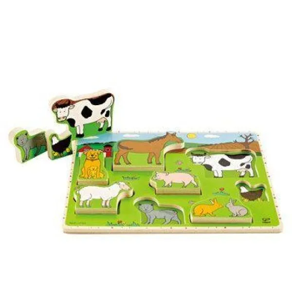 Steckpuzzle Bauernhof-Tiere 2 | Feinmotorik-Lern-Spielzeug