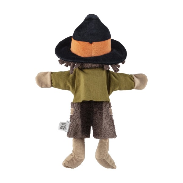 Rückseite der waschbaren Sterntaler Handpuppe Räuber mit brauner Hose und grünem Hemd