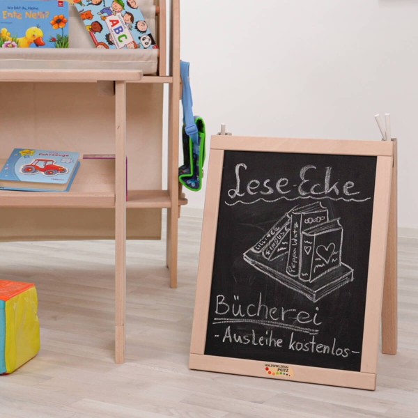 Kreidetafel klappbar - Mit Bücherregal zur Leseecke kombinierbar