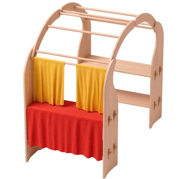 Kasperle Theater Tuch Set rot gelb - oben