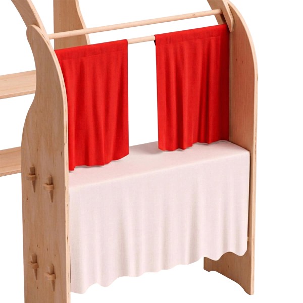 Kasperle Theater Tuch Set rot-weiß - Detail