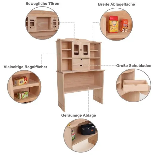 Kita Kaufladen aus Holz - Kaufmannsladen für den Kindergartenbedarf K 3011