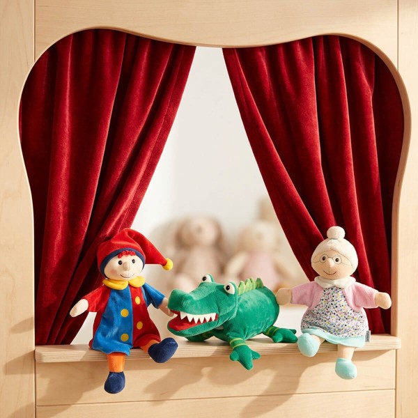 Vorhang rot für Marionettentheater - Zusätzlich Handpuppen bestellbar