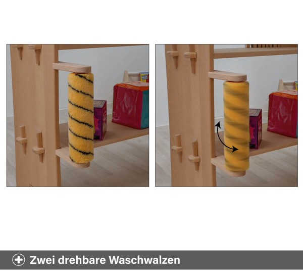 Waschstraße mit zwei drehbaren Waschwalzen Waschstraße mit zwei drehbaren Waschwalzen