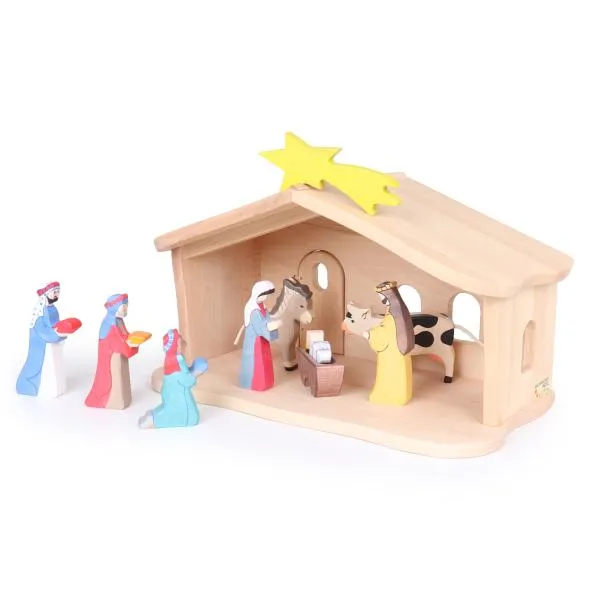 Krippenstall | Weihnachtskrippe | Holzkrippe | kleine Krippe aus Natur Öko Holz Krippenstall | Weihnachtskrippe | Holzkrippe | kleine Krippe aus Natur Öko Holz