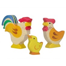 krippenfiguren set huehnerfamilie
