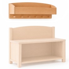 Kinder Garderobe mit Ablage für 2 Kinder