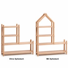 Kinder Schuhregal mit Sitzbank in zwei Naturholz-Varianten für Flur und Kinderzimmer