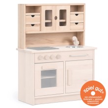 Holz Kinderküche HÄNSEL aus massivem Buchenholz mit Herd, Spüle, Backofen und SpielGut-Auszeichnung - Oberteil