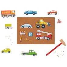 Motorikspielzeug Lern-Spielzeug Hammerspiel Kinder-FahrzeugeHolzspielzeug Kleinkinder-Holzspielzeug Baukloetze