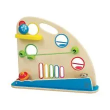 Bio-Babyspielzeug – Feinmotorik fördern – pädagogisches Spielzeug – Waldorf geeignet – Kugel-Rennbahn / Holz-Kugelbahn für Babys und Kinder / bunte Rollbahn