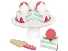 Kinderspielzeug Erdbeer-Kuchen – lecker – als nützliches Spielküchenzubehör oder für den Kaufladen als Kaufladenzubehör