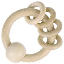 Greifling mit 4 Ringen, natur | Baby-Spieltzeug | Lernspielzeug für Kleinkinder